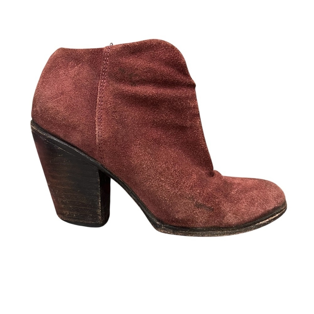 FREEBIRD Detroit Suede Leather Boots Booties Maroon Burgundy Brown Size 8 - Picture 3 of 14